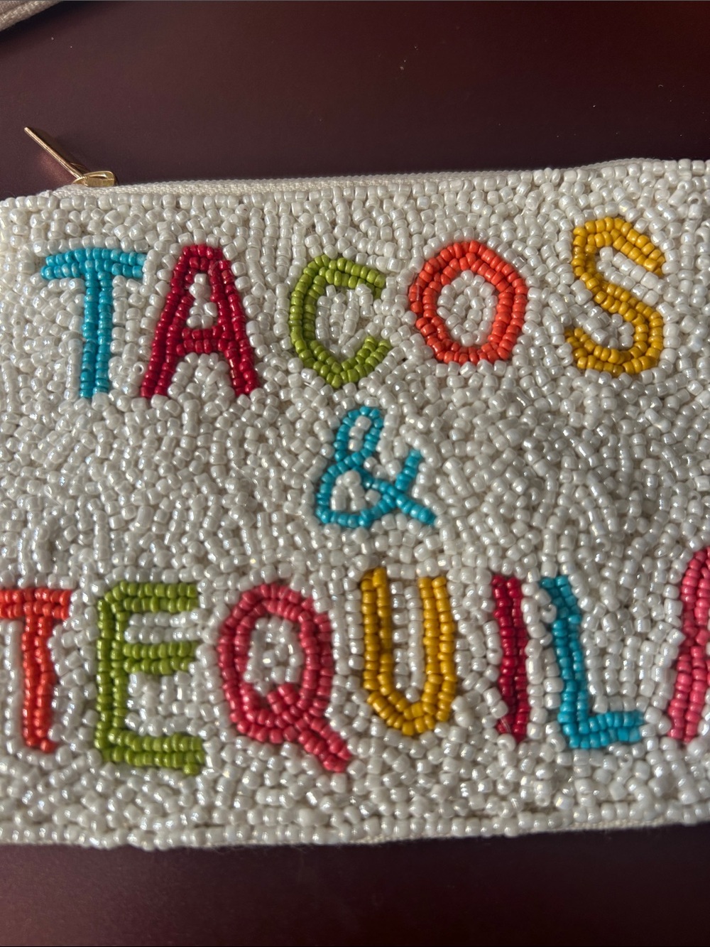 Beaded Coin Purse TACOS & TEQUILA !  New!